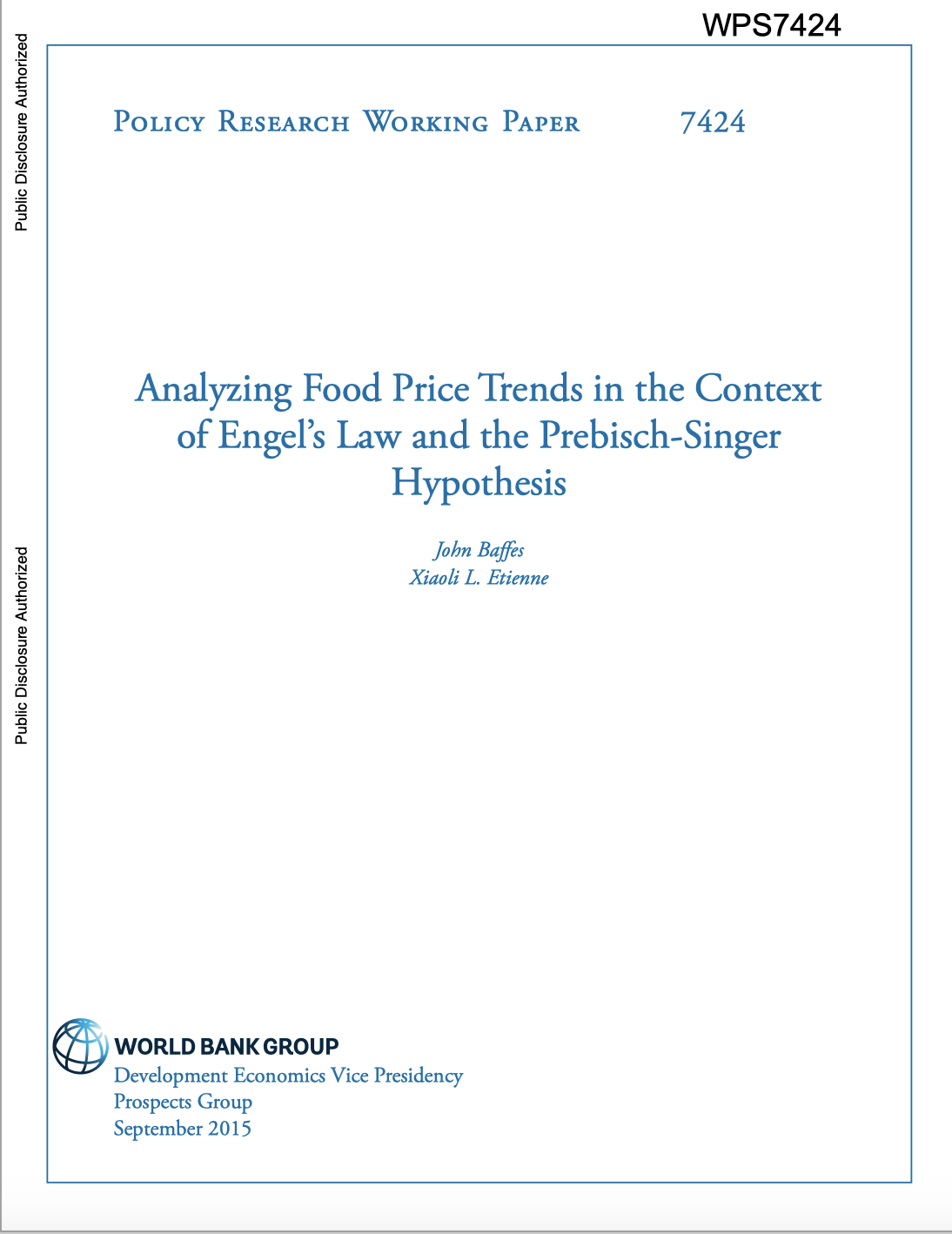 Analyzing Food Price Trends In The Context Of Engelâ€™s Law And The Prebisch-singer Hypothesis